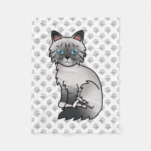 Couverture Polaire Birman / Ragdoll tigré au point bleu Chat & Pattes