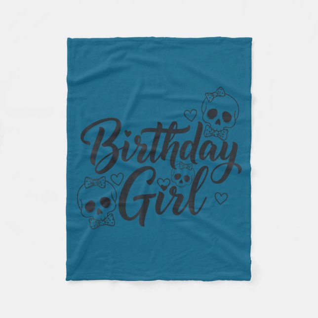 Couverture Polaire Birthday Girl Skull Skeleton Lover Cute Funny Kawa (Devant)