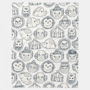 Couverture Polaire biscuits de cirque indigo ivoire