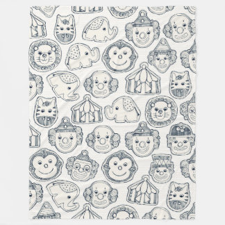 Couverture Polaire biscuits de cirque indigo ivoire