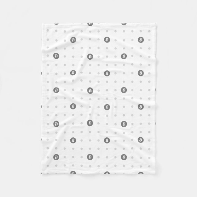Couverture Polaire Bitcoin Polka Dots Fleece Blanket (Devant)