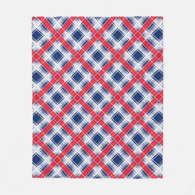 Couverture Polaire Bl motif abstrait sans à damiers plaid (Devant)