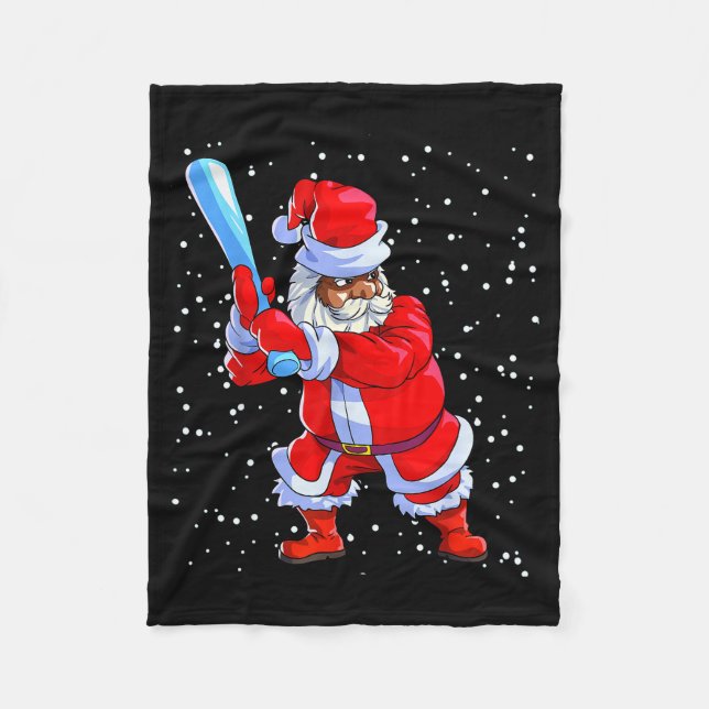 Couverture Polaire Black African American Santa Claus Baseball Afro C (Devant)