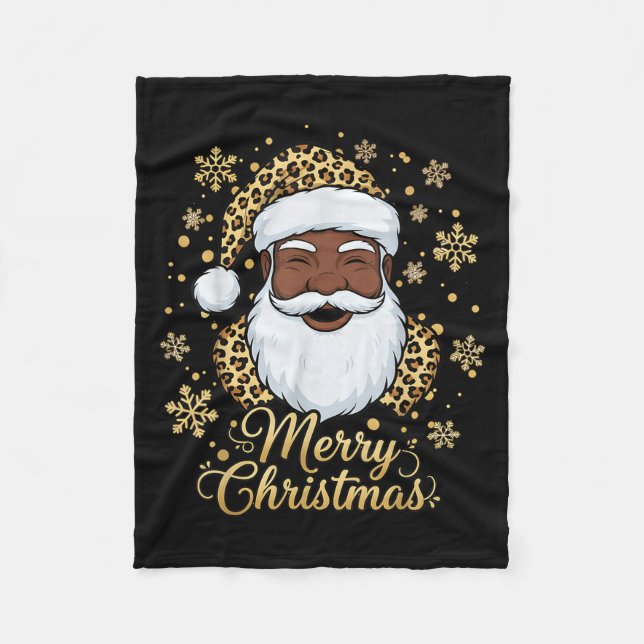 Couverture Polaire Black African American Santa Claus Christmas Afro  (Devant)
