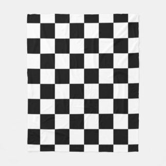 Couverture Polaire Black and White Checkered Square Pattern 