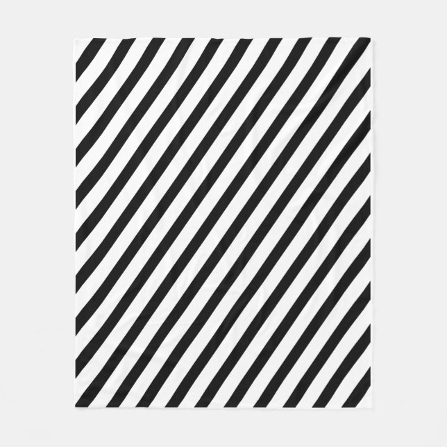 Couverture Polaire Black and White Diagonal Stripes (Devant)