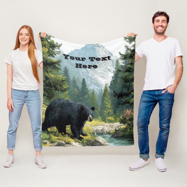 Couverture Polaire Black Bear Nature Throw Blanket (En situation)