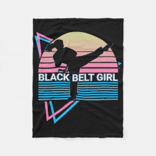Couverture Polaire Black Belt Girl - Judo Karate Jiu Jitsu Taekwondo