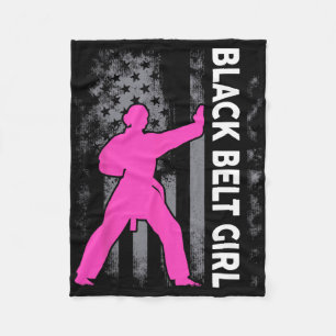 Couverture Polaire Black Belt Girl Karate Jiu Jitsu Taekwondo Martial