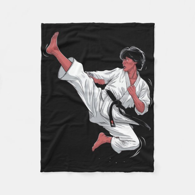 Couverture Polaire Black Belt Karate Fighter (Devant)