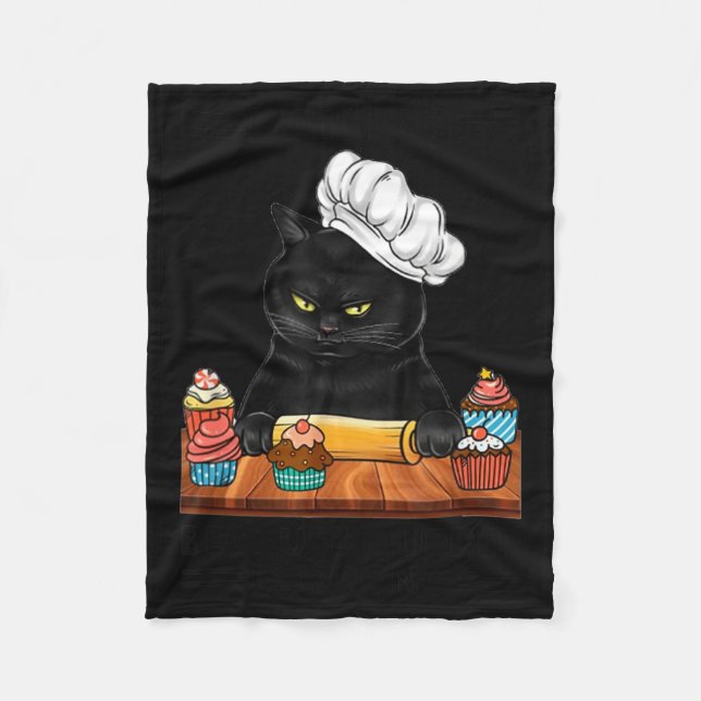 Couverture Polaire Black Cat Baking Because Murder Is Wrong Cat Lover (Devant)