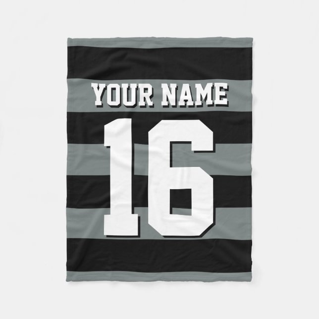 Couverture Polaire Black Charcoal Team Jersey Preppy Stripe (Devant)
