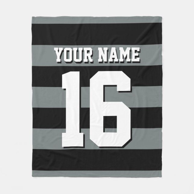 Couverture Polaire Black Charcoal Team Jersey Preppy Stripe (Devant)