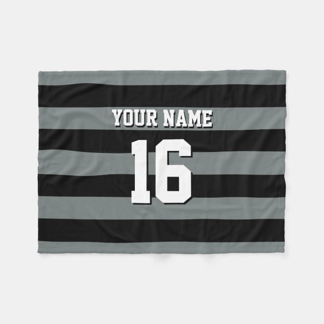 Couverture Polaire Black Charcoal Team Jersey Preppy Stripe (Devant (Horizontal))