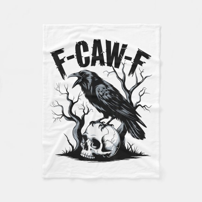 Couverture Polaire Black Crow, F-caw-f Funny Black Bird (Devant)