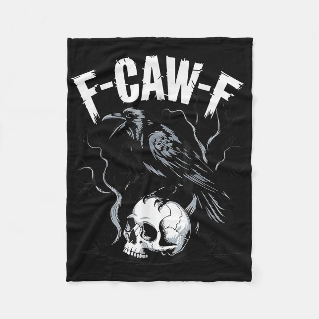 Couverture Polaire Black Crow F-caw-f Funny Black Bird Skull Adult Hu (Devant)