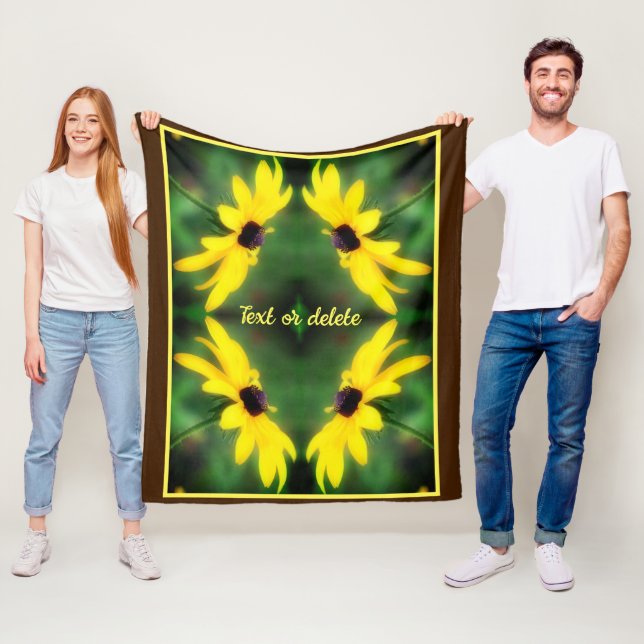 Couverture Polaire Black Eyed Susan Daisy Abstrait Personnalisé (En situation)
