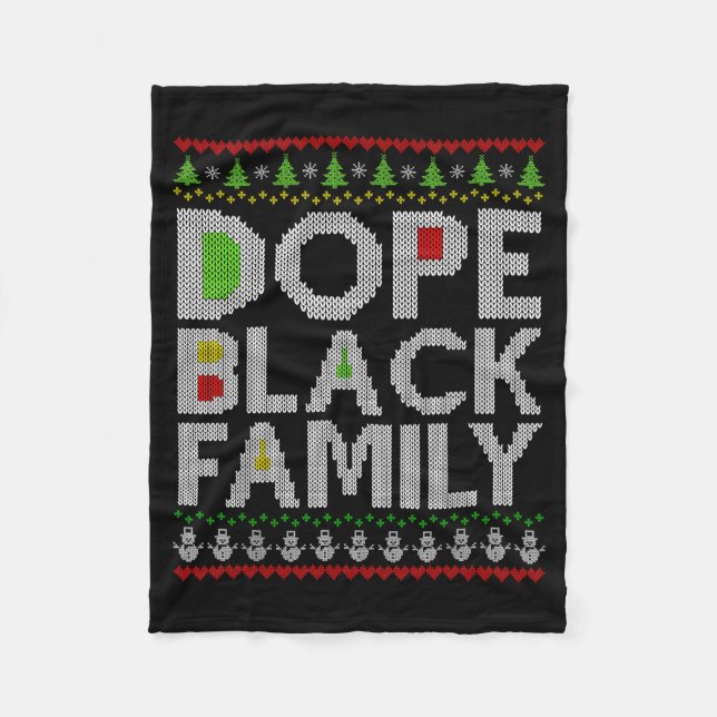 Couverture Polaire Black Family 2025 Afro Christmas Tree Santa Pj Mat (Devant)
