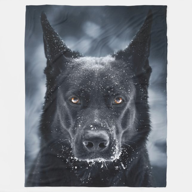 Couverture Polaire Black German Shepherd (Devant)