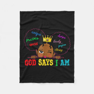 Couverture Polaire Black Girl God Dit Que Je Suis Noir Melanin Histoi