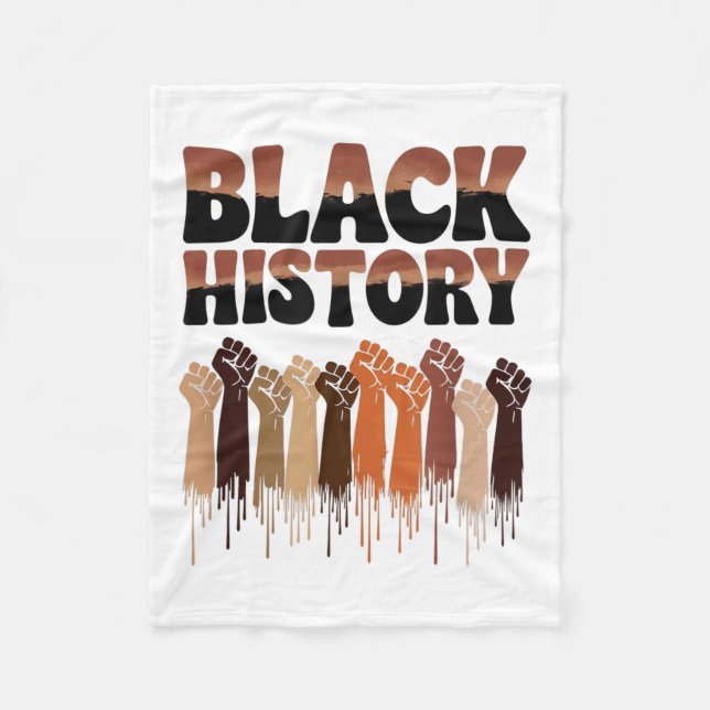Couverture Polaire Black History Month Hands Symbol Afro Motivation  (Devant)