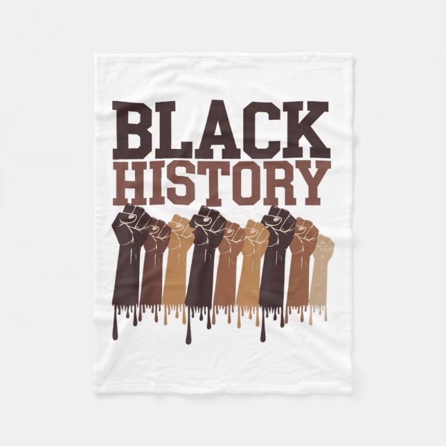 Couverture Polaire Black History Month Hands Symbol Afro Motivation  (Devant)