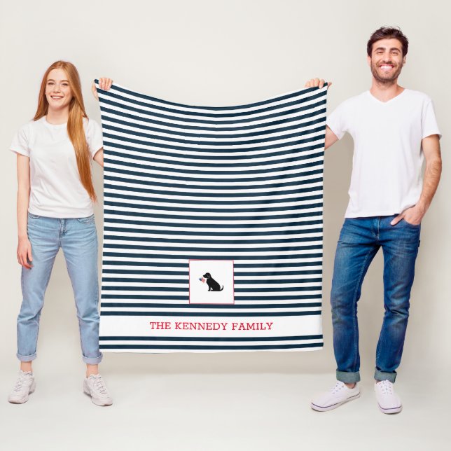 Couverture Polaire Black Lab American Flag FAMILLE NOM Patriotique Fu (En situation)