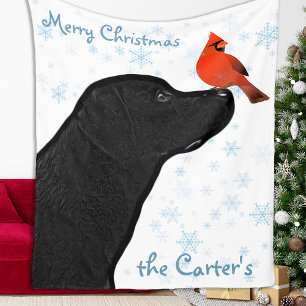 Couverture Polaire Black Lab Christmas Chien Labrador