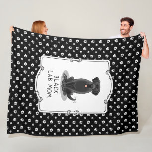 Couverture Polaire Black Lab Mom (Labrador Retriever Mom) mignonne ch