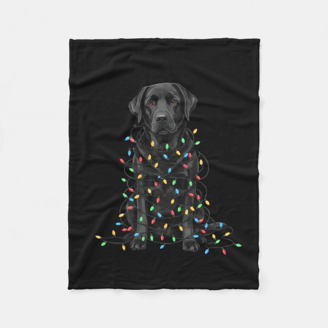 Couverture Polaire Black Labrador Christmas I'm Fine Everything Is Fi (Devant)
