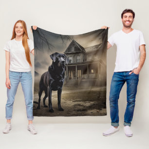 Couverture Polaire Black Labrador Halloween