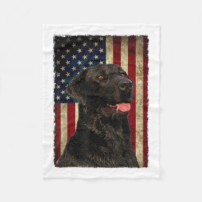 Couverture Polaire Black Labrador T Shirt Gift USA Propriétaire du la (Devant)