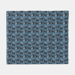 Couverture Polaire Black Labs Labrador Retriever Blue Motif