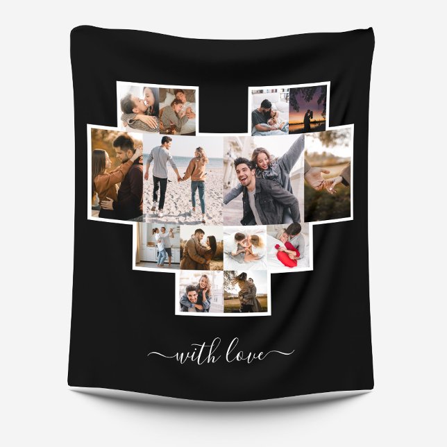 Couverture Polaire Black Love Photo Collage (Créateur téléchargé)