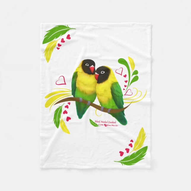 Couverture Polaire Black Masked Lovebirds (Devant)