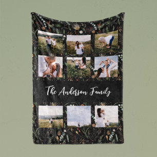 Couverture Polaire Black moderne 9 photo aquarelle botanique floral