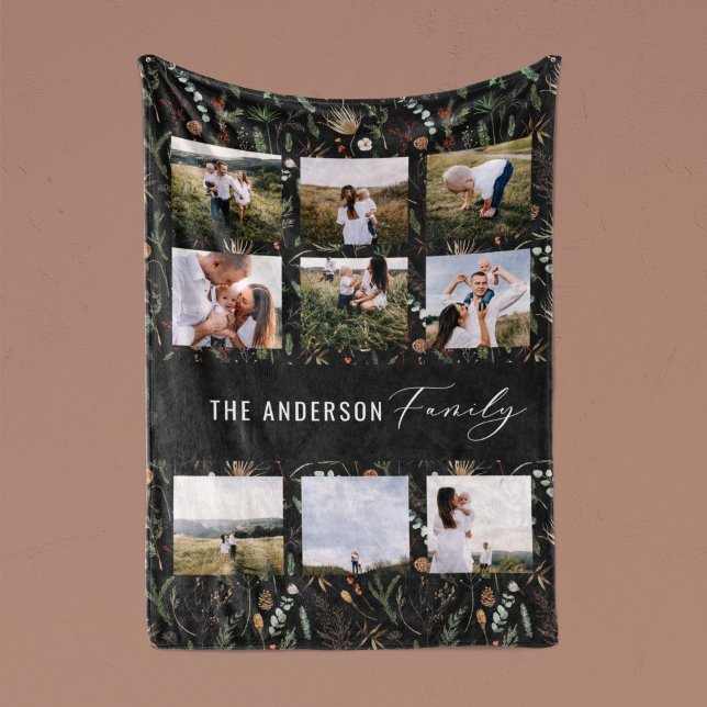 Couverture Polaire Black moderne 9 photo aquarelle botanique floral (Créateur téléchargé)