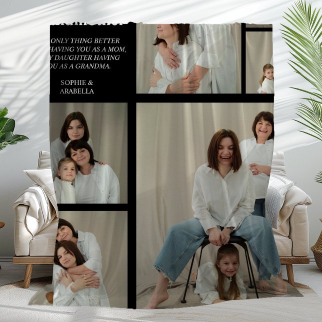 Couverture Polaire Black Personnalisé Maman Moderne | 6 Photo (Créateur téléchargé)