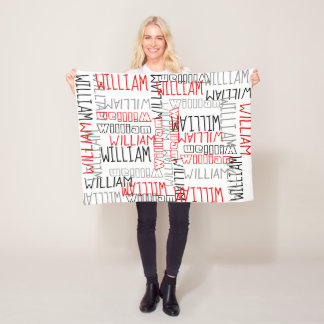 Couverture Polaire Black Red Boys moderne Personnalisé Nom personnali