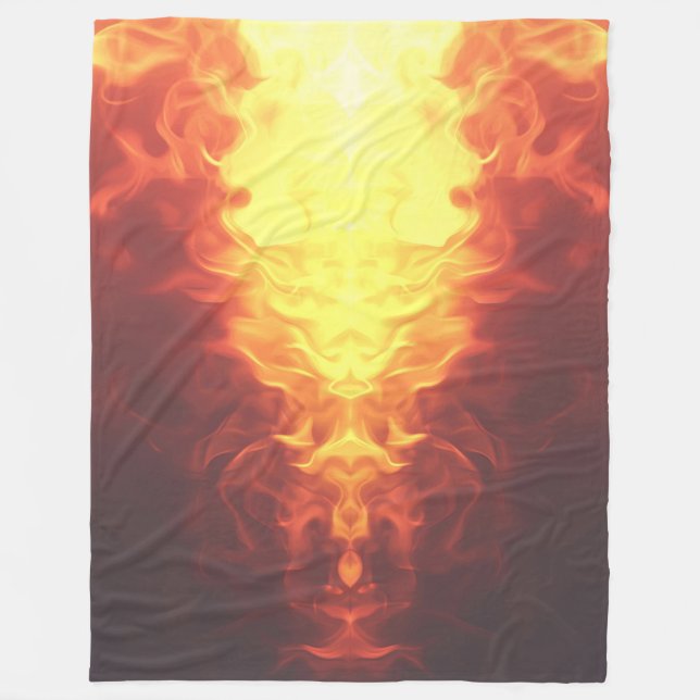 Couverture Polaire Black Red Yellow Ombre Flames (Devant)