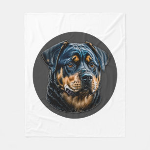 Couverture Polaire Black Rottweiler
