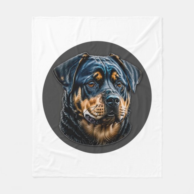 Couverture Polaire Black Rottweiler (Devant)