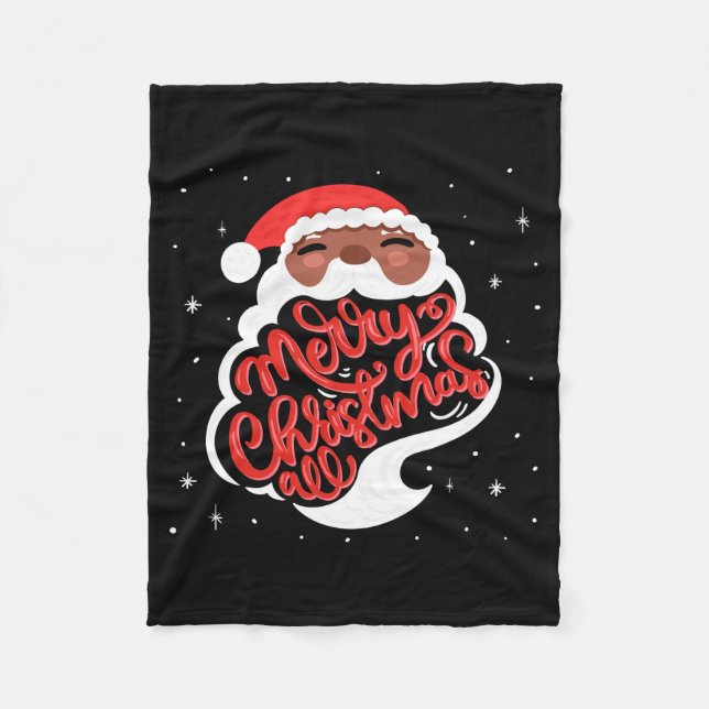 Couverture Polaire Black Santa Merry Christmas All Toddler T Shirt  (Devant)