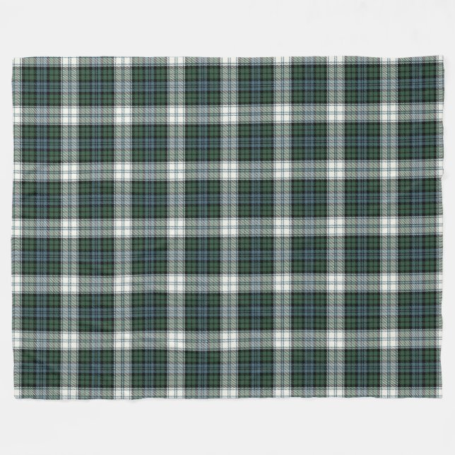 Couverture Polaire Black Watch dress green tartan checkered plaid  (Devant (Horizontal))