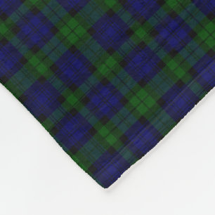 Couverture Polaire Black Watch Tartan bleu vert Plaid