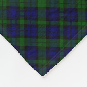 Couverture Polaire Black Watch Tartan bleu vert Plaid