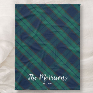 Couverture Polaire Black Watch Tartan Plaid Nom personnalisé Année Es