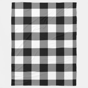 Couverture Polaire Black White En vichy Motif Bufallo Check