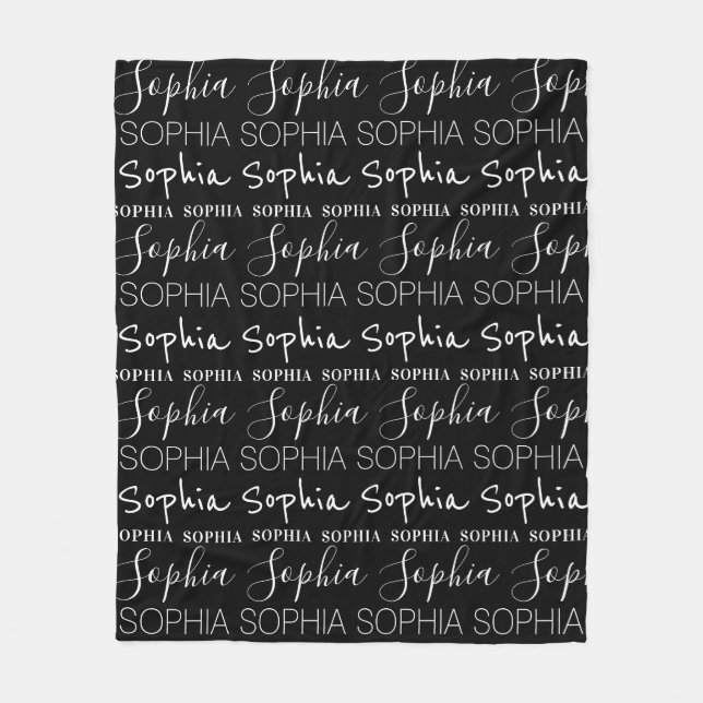 Couverture Polaire Black White Girls Nom Personnalisé (Devant)