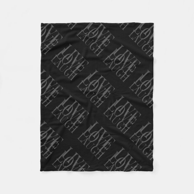 Couverture Polaire Black White Grey Live Love Lauder Inspirational (Devant)